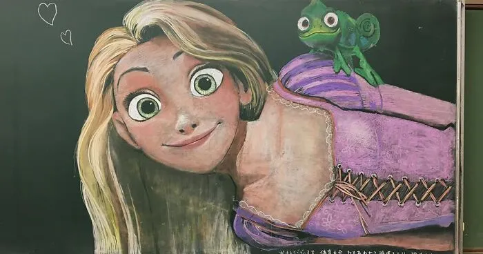 From Sailor Moon To Vincent Van Gogh's "Starry Night", This Teacher Surprises His Students With Stunning Chalkboard Art (31 New Pics)