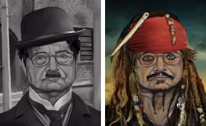 This Is A One-Of-A-Kind Collection Of Hand-Drawn Portraits Of My Father Featuring Decades Of Pop Icons From Many Genres And Cultures