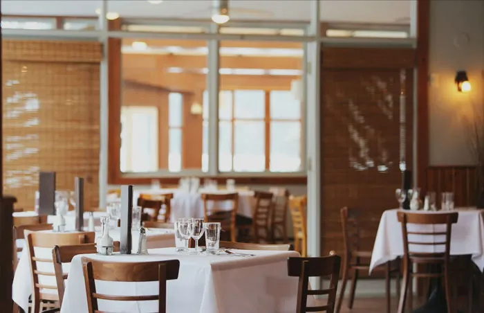 Empty bright restaurant 