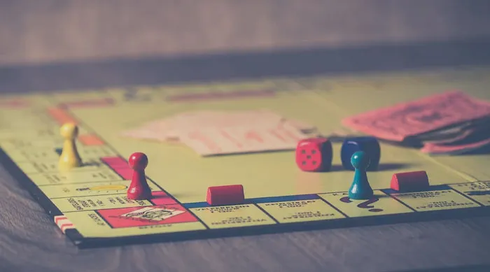 Monopoly board with figures 