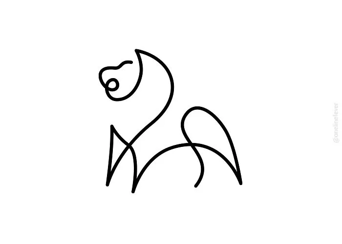 One Line Lion