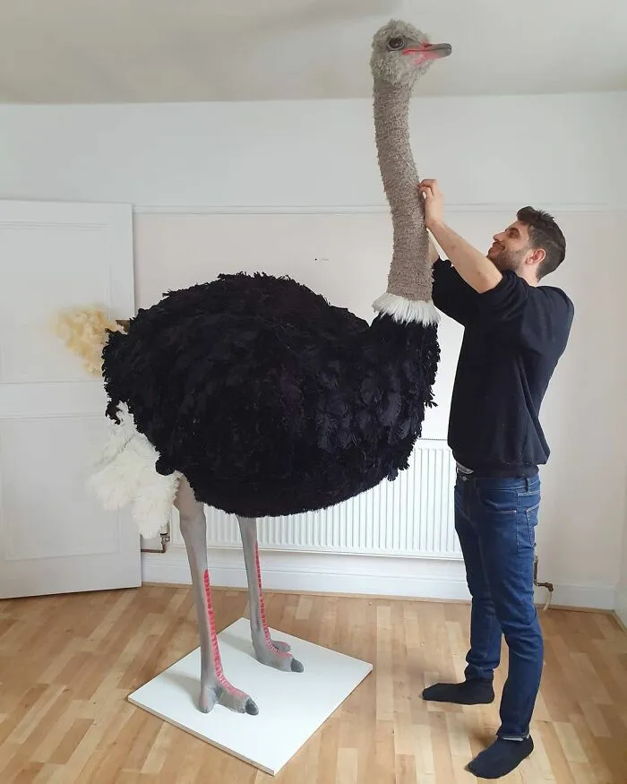 London-Based Artist Is Motivated To Produce Art That Helps Protect Endangered Animal Species By Reusing Discarded Materials For His Life-Like Sculptures (22 Pics)