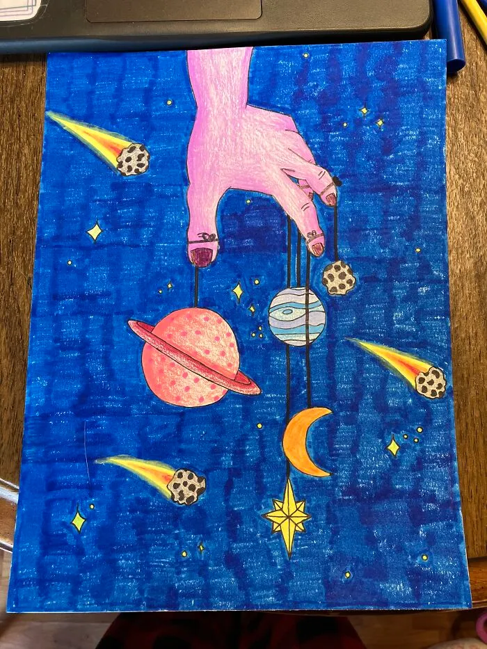 Being Stuck At Home With A Cold Can Spark Some Creativity! Needless To Say, My Blue Markers Are Now Dead