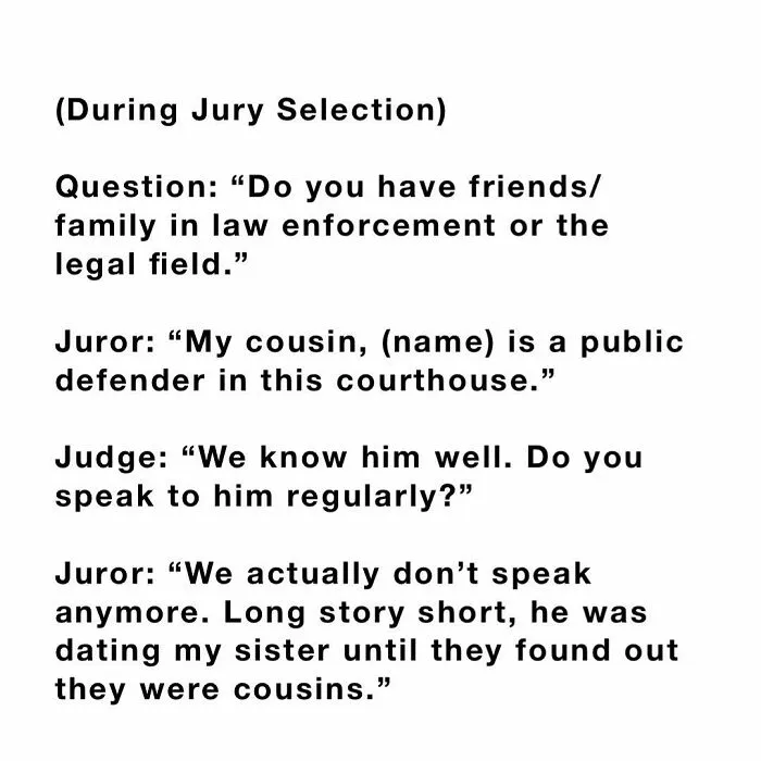 40 Of The Funniest Things People Overheard In Courthouses, As Shared On This Instagram Page (New Posts)