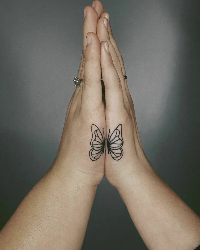 Best Friend Butterfly Tattoos On Hand