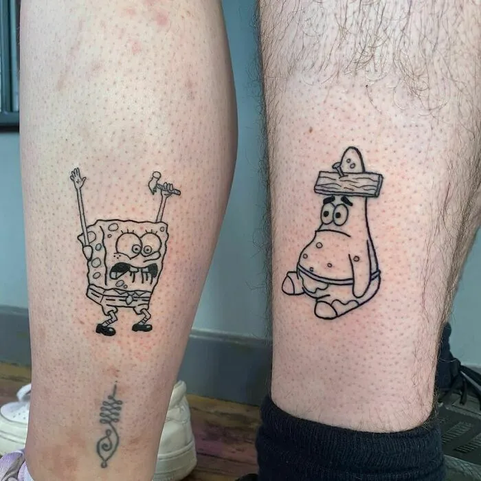 Spongebob Squarepants And Patrick Star Best Friend Tattoos
