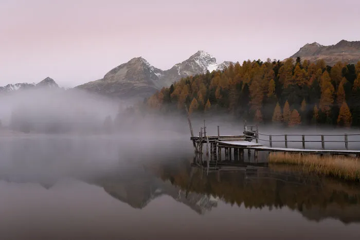 Morning At The Lake. In St Moritz