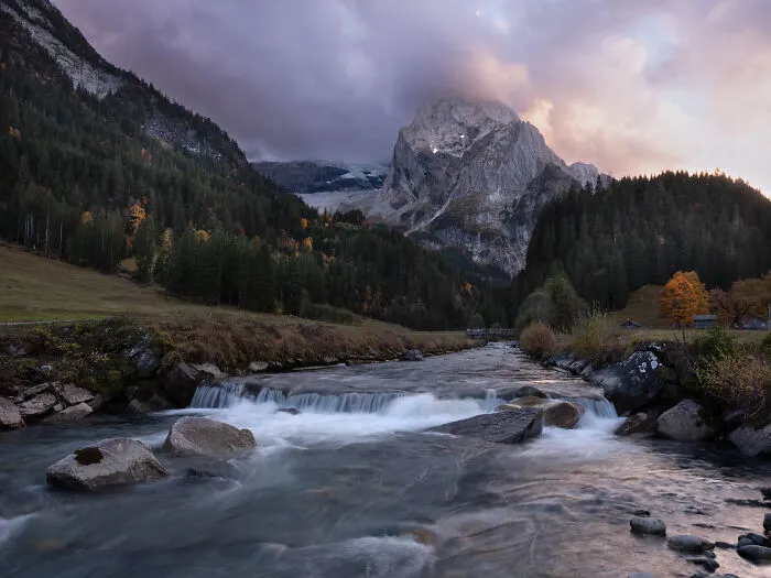 Evening At Rosenlaui. A Very Iconic Place In The Jungfrau Region