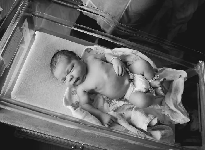 A photograph of a newborn