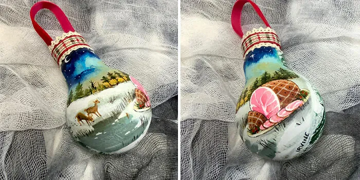 I Paint On Burnt Out Lightbulbs To Repurpose Them As Christmas Tree Ornaments (60 Pics)