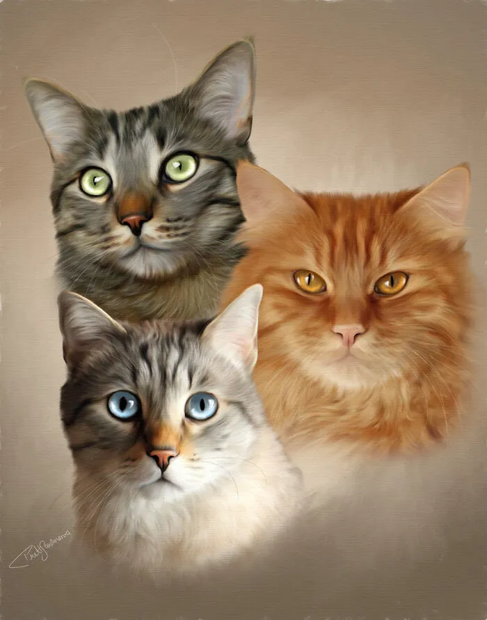 I Specialize In Turning Your Favorite Pet Photos Into Custom Digital Portraits (8 Pics)