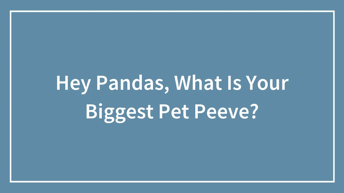 Hey Pandas, What Is Your Biggest Pet Peeve?