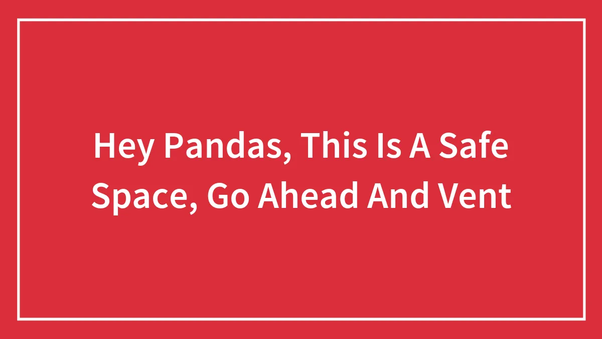 Hey Pandas, This Is A Safe Space, Go Ahead And Vent (Closed)