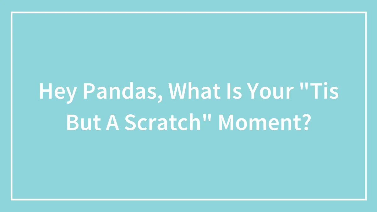 Hey Pandas, What Is Your "Tis But A Scratch" Moment? (Closed)
