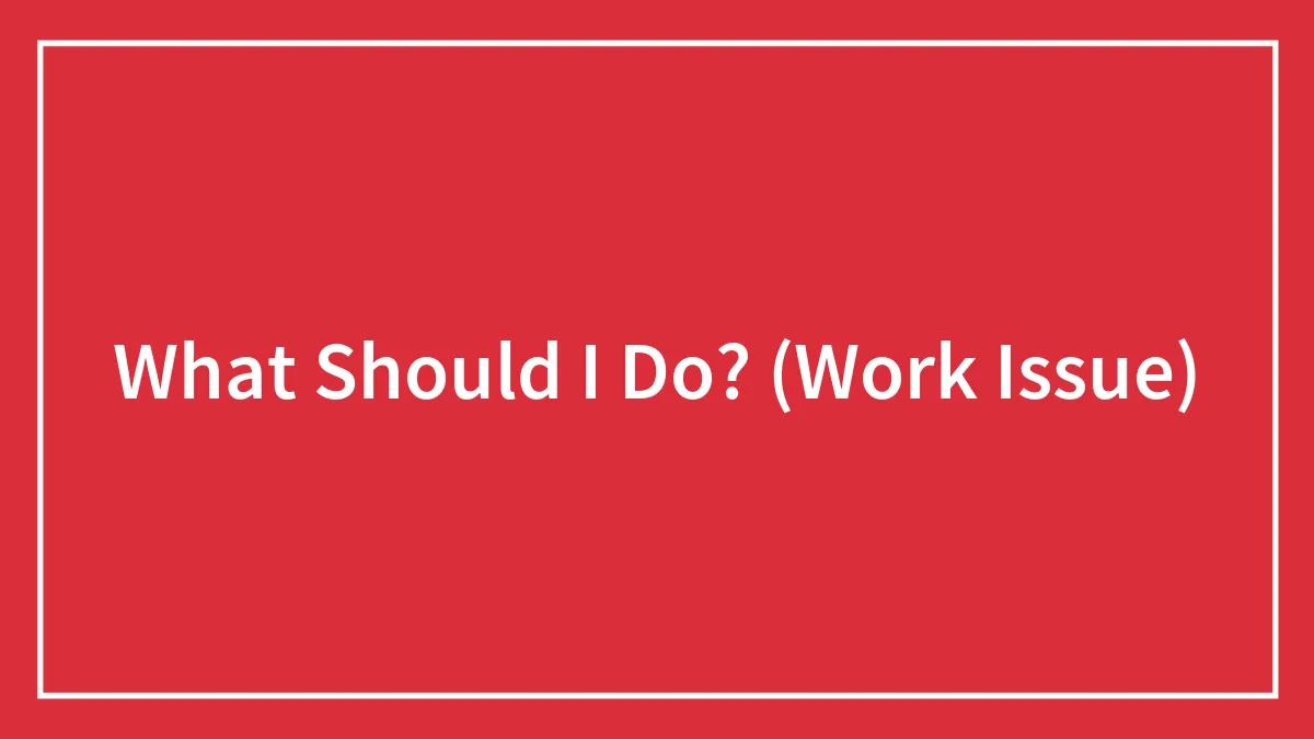 What Should I Do? (Work Issue)