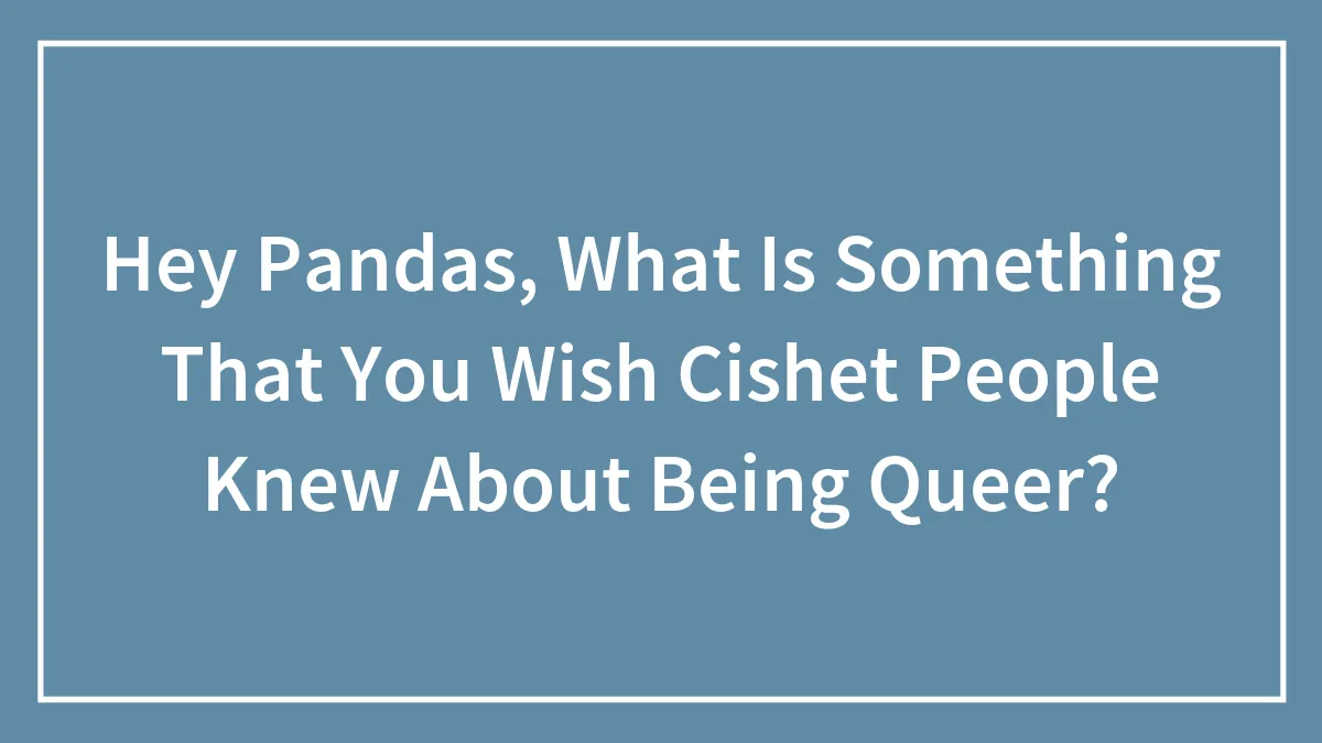 Hey Pandas, What Is Something That You Wish Cishet People Knew About Being Queer? (Closed)