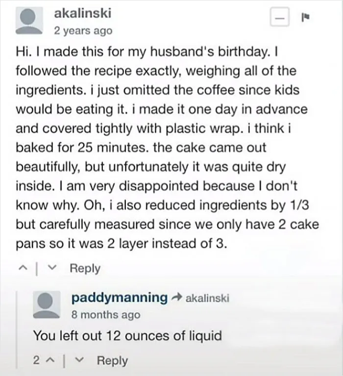 34 Hilariously Dumb Comments People Left On Internet Recipes That Got Called Out By This TikToker