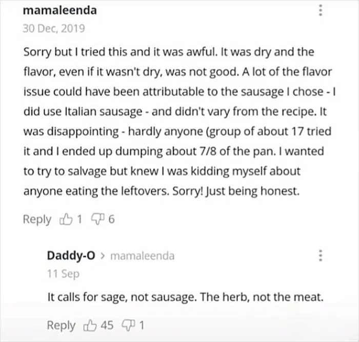 34 Hilariously Dumb Comments People Left On Internet Recipes That Got Called Out By This TikToker