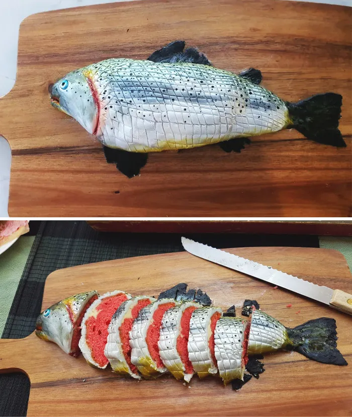 I Made A Fish Cake For Christmas Lunch With My Family
