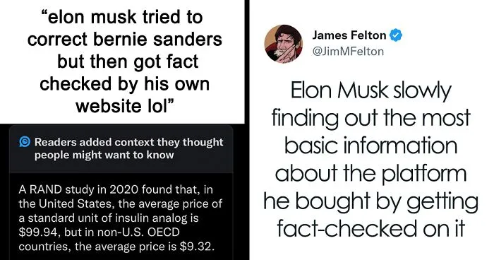 Bernie Sanders Calls Out Company Purposefully Raising Insulin Prices, When Elon Musk Tries To Defend Them, Twitter Corrects His Facts