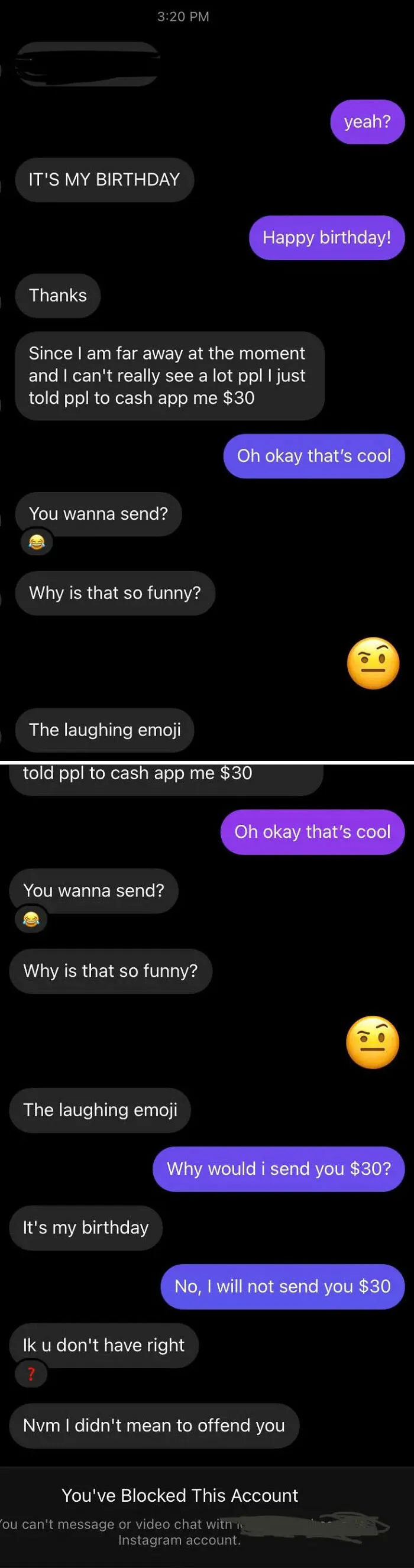 I Haven’t Spoken To Her Since High School. After This She Complained To One Of My Friends About Me Blocking Her