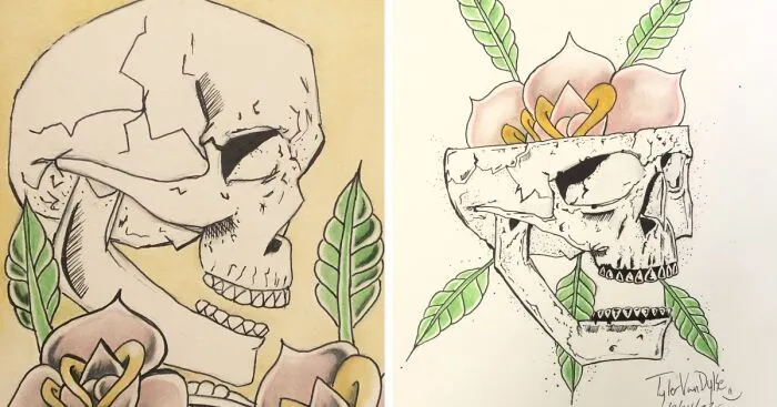 I Like To Draw Skulls, And Here Is My Art Journey (9 Pics)