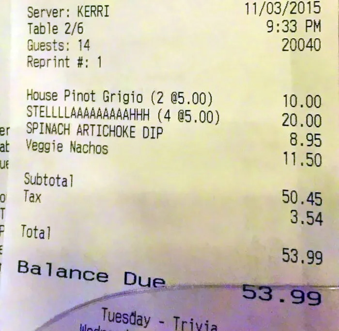 My Receipt Was Quite Dramatic