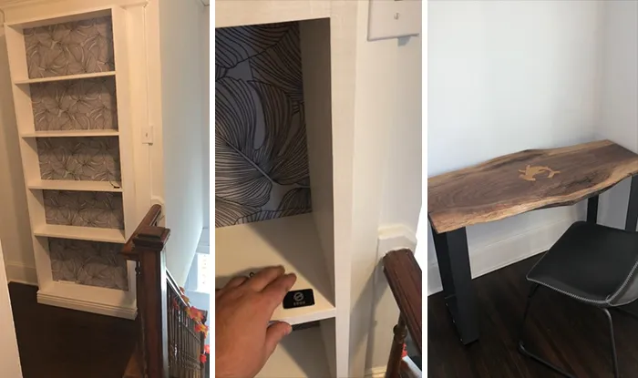 Starting New Job Tomorrow. Took 5 Days To Build A Hidden Office Door And Desk. I Can Open It With An App Or Through A Key Card