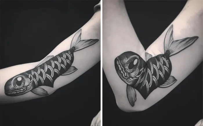 35 Tatuajes geniales que muestran su verdadero aspecto cuando el cuerpo se mueve, por Veks Van Hillik Tattoo