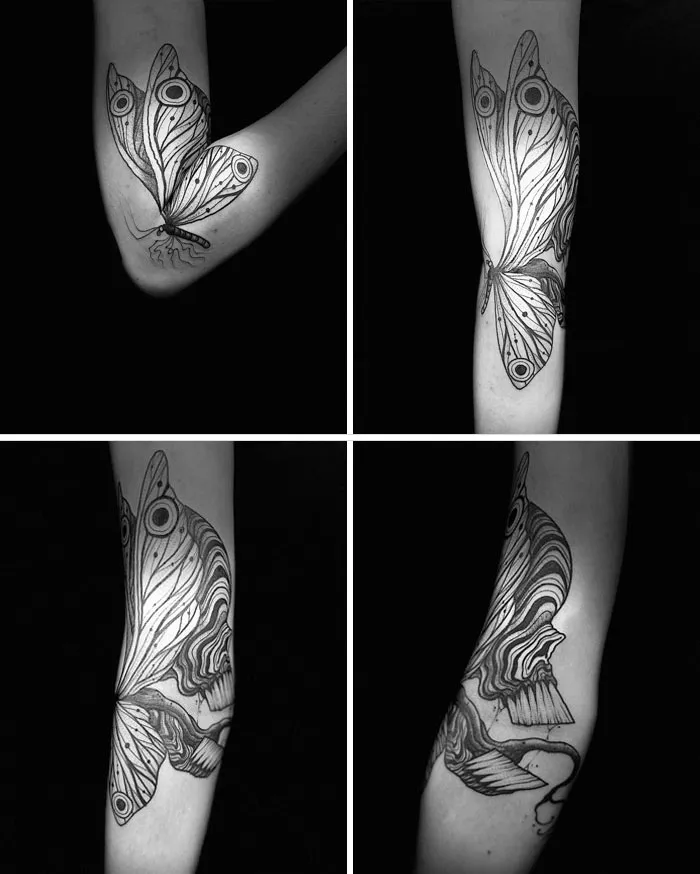 35 Tatuajes geniales que muestran su verdadero aspecto cuando el cuerpo se mueve, por Veks Van Hillik Tattoo
