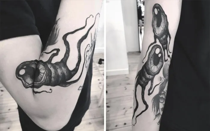 35 Tatuajes geniales que muestran su verdadero aspecto cuando el cuerpo se mueve, por Veks Van Hillik Tattoo