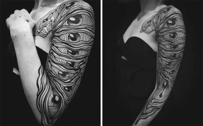 35 Tatuajes geniales que muestran su verdadero aspecto cuando el cuerpo se mueve, por Veks Van Hillik Tattoo