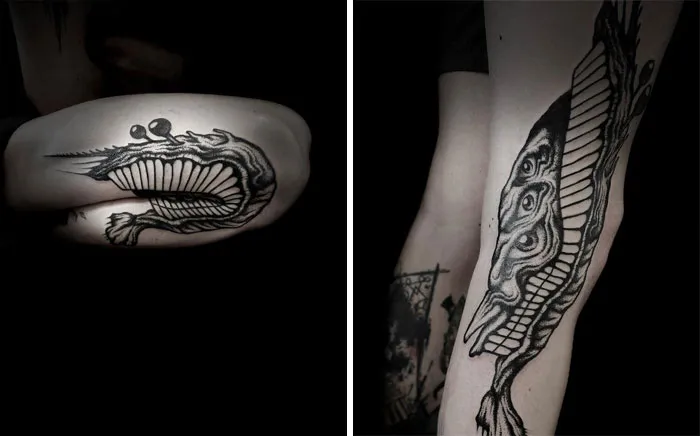 35 Tatuajes geniales que muestran su verdadero aspecto cuando el cuerpo se mueve, por Veks Van Hillik Tattoo