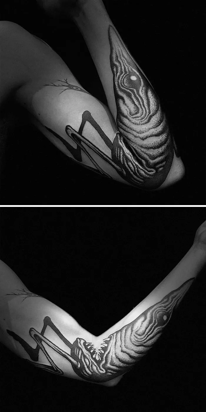 35 Tatuajes geniales que muestran su verdadero aspecto cuando el cuerpo se mueve, por Veks Van Hillik Tattoo