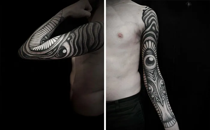 35 Tatuajes geniales que muestran su verdadero aspecto cuando el cuerpo se mueve, por Veks Van Hillik Tattoo