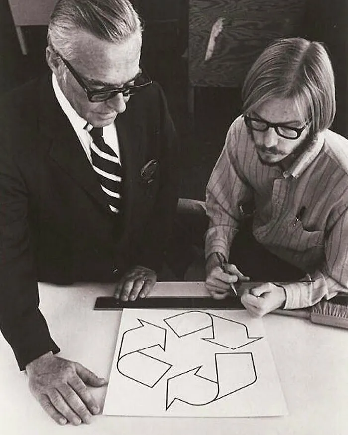 The Creation Of The Recycling Logo By G. Anderson. He Was 23 At The Time, 1970