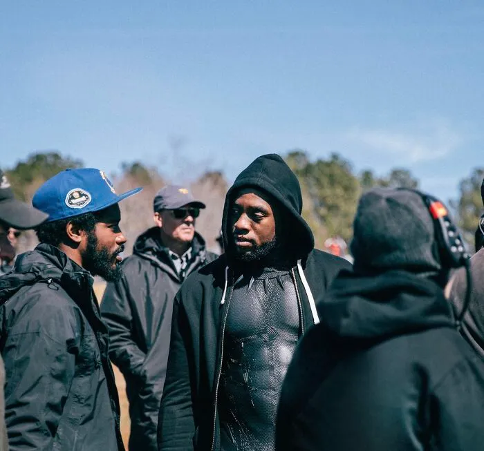 Chadwick Boseman And Ryan Coogler On The Set Of Black Panther