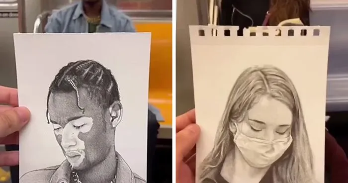 New York Artist Is Well-known For Drawing Unaware Subway Passengers and Then Posting Their Reaction Online (25 New Pics)