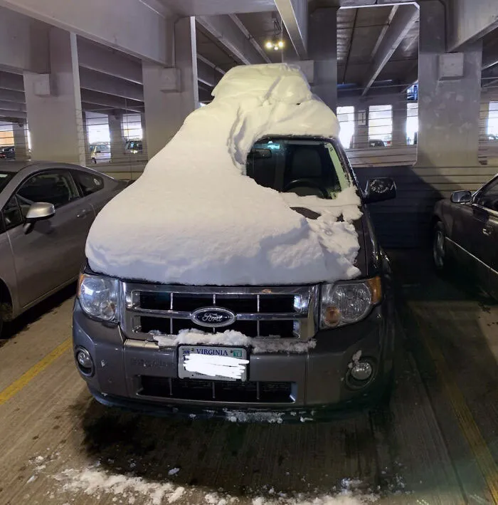 This Guy Wasn't About To Let 13 Inches Of Snow Or Laziness Stop Him From Getting To Work On Time