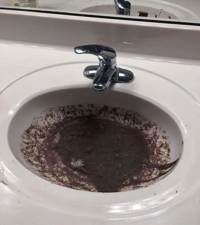 Primer día de trabajo como asistente de piscina y una señora pensó que era buena idea tirar toda una fuente de chocolate al lavabo