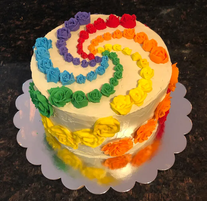 My First Time Making Royal Icing Flowers For A Cake. (It Took Me Days Of Flower-Making)