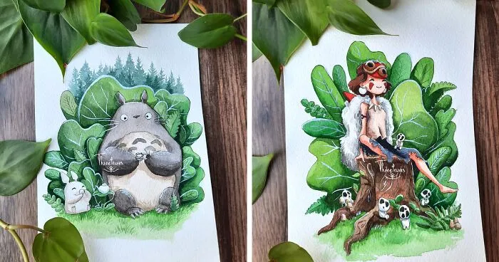 Here Are My 10 Paintings Of Studio Ghibli Characters Hanging Out In Nature