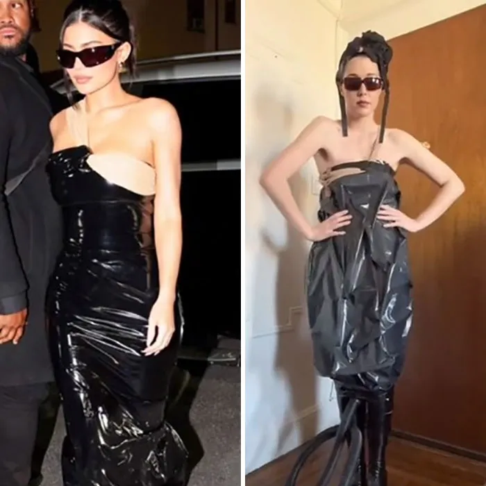 Esta mujer usa artículos cotidianos para recrear los atuendos de las celebridades y los resultados son súper divertidos