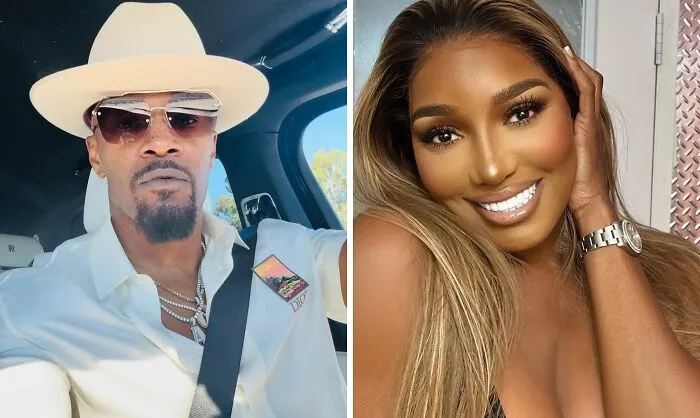 Two celebrities with the same birthday, one wearing a white hat and sunglasses, the other smiling with long hair and watch