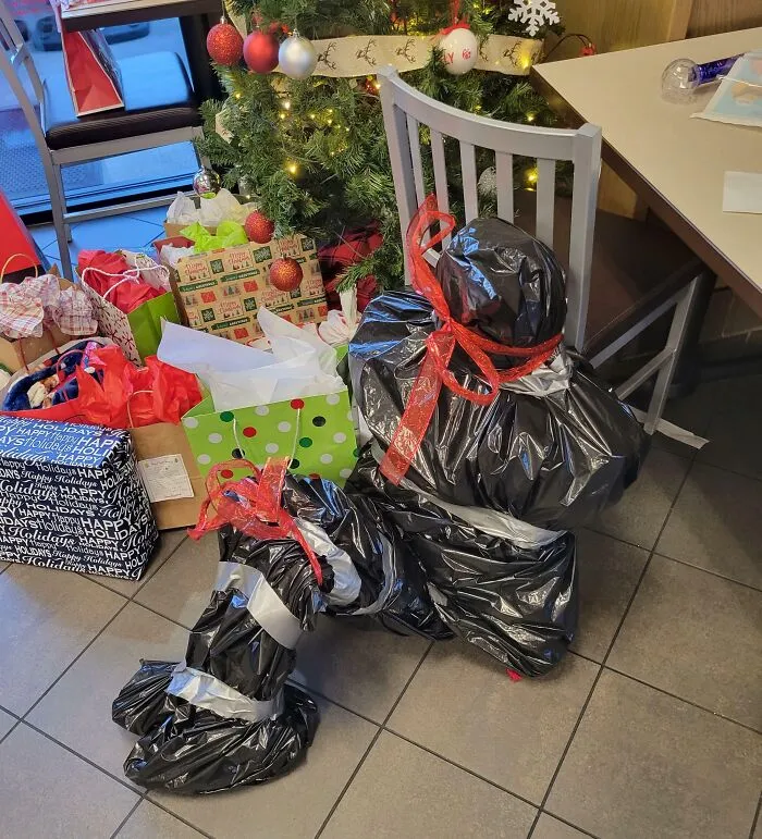 How One Of My Coworkers Wrapped His Secret Santa Gift