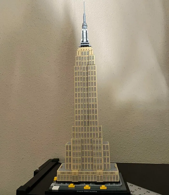 Detailed LEGO build of the Empire State Building showcasing incredible craftsmanship and impressive architectural design.