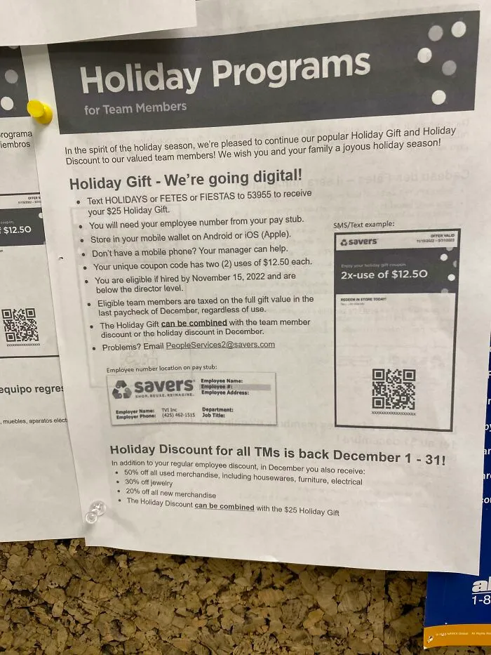 The Company I Work For Gave Us Our “Christmas Bonus” It’s $25 For In-Store Use Only And They’re Taxing Us At The End Of The Month Whether We Use It Or Not