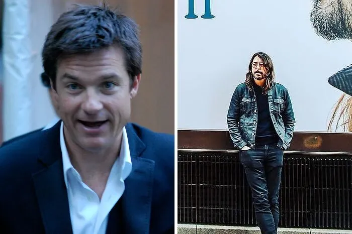 Two male celebrities with the same birthday pictured side by side, one in a suit and the other in casual denim attire.