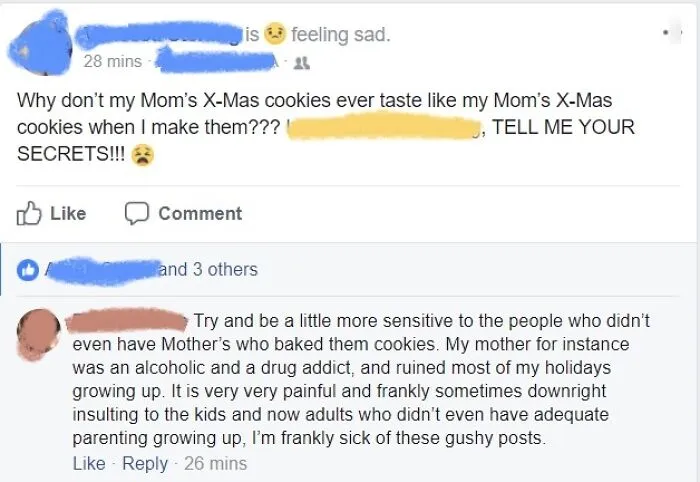 Social media post showing a dramatic comment exchange, highlighting an embarrassing moment.