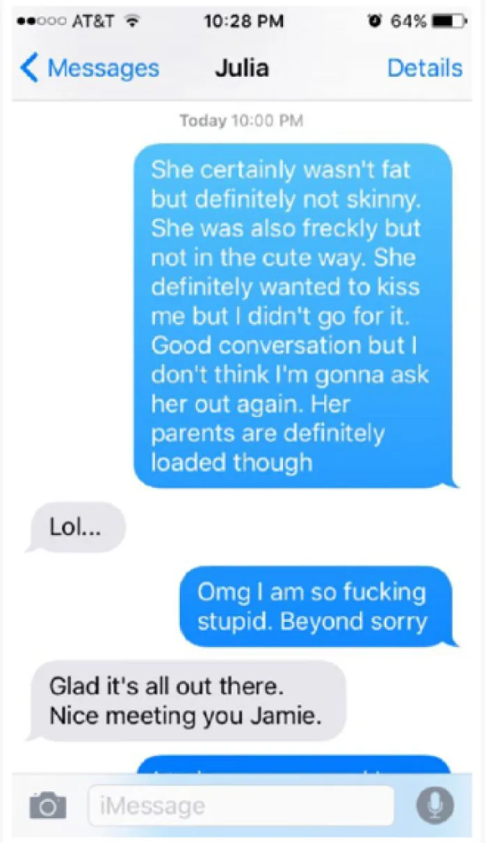 My Friend Meant To Text Me, But He Texted The Girl He Had Just Gone On A Date With Instead